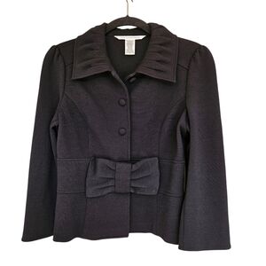 Diane Von Furstenberg Black Wool Blend Fitted Jacket